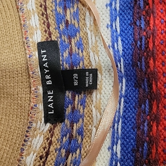 Lane Bryant Faur Isle Boho Cardigan Sweater Women's Plus Size 18/20 - Picture 6 of 10